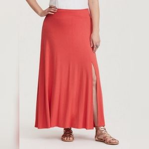Torrid Size 0 Orange Jersey Maxi Skirt